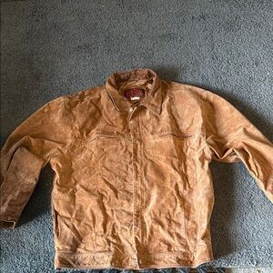 Hudson Jeans Tan Leather Lightweight Shirt Jacket Casual Workwear